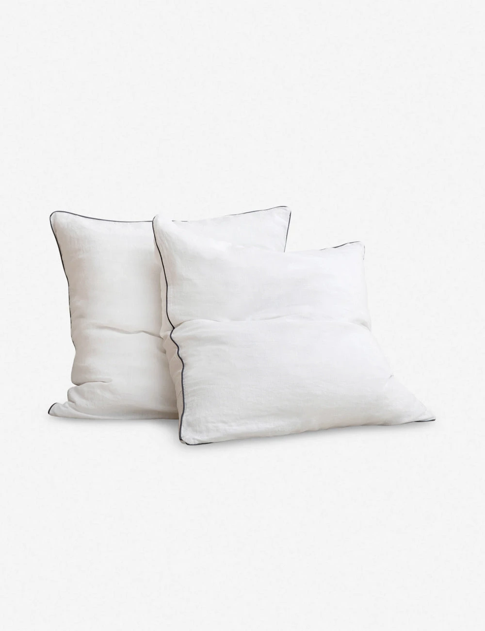 European Flax Piped Linen Euro Pillowcases (set Of 2) By Cultiver 3 European Flax Piped Linen Euro Pillowcases (set Of 2) By Cultiver