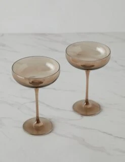 Champagne Coupes (Set Of 2) By Estelle Colored Glass -Default Template 5 ChampagneCoupes setof2 byEstelleColoredGlass AmberSmoke A0655149 17528