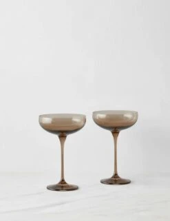 Champagne Coupes (Set Of 2) By Estelle Colored Glass -Default Template 5 ChampagneCoupes setof2 byEstelle AmberSmoke