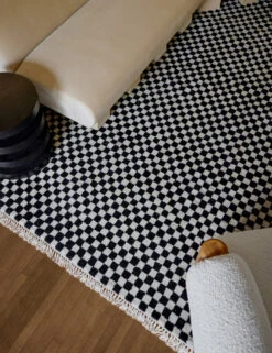 Checkerboard Rug By Sarah Sherman Samuel -Lumo Living Store CheckerboardLivingRoom 10388