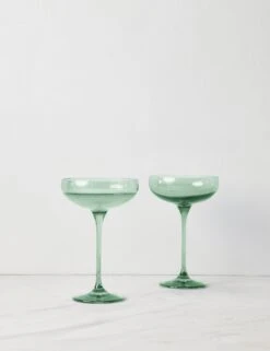 Champagne Coupes (Set Of 2) By Estelle Colored Glass -Default Template 5 EstelleColoredGlassChampagneCoupes Mint Setof2 37