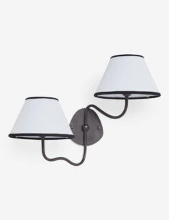 Magdalene Double Sconce 30 Magdalene Double Sconce -Lumo Living Store MagdaleneDoubleSconceBronze BlackRimShade 12756