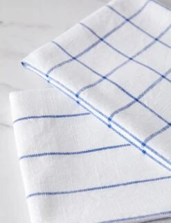 Simple Kitchen Towels (set Of 2) By Farmhouse Pottery -Lumo Living Store SimpleKitchenTowels WhitewithNavy 16327