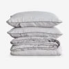 European Flax Piped Linen Duvet Set By Cultiver -Default Template 5 Smoke Grey Duvet Cover Set SITECROP