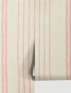 Two Tone Stripe Grasscloth Wallpaper By Nathan Turner -Lumo Living Store TwoToneStripeCreamsicle