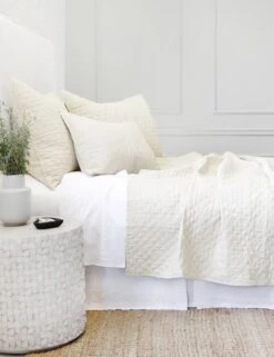 Hampton Quilted Coverlet By Pom Pom At Home -Lumo Living Store hampton cream side 1