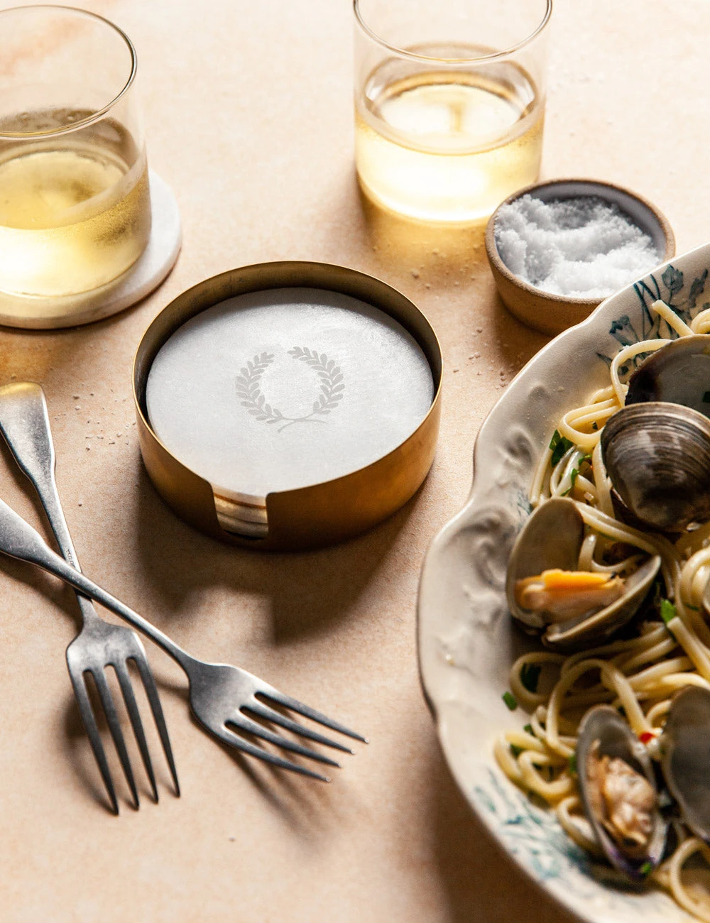 Marble Laurel Coasters (Set Of 4) By Farmhouse Pottery 4 Marble Laurel Coasters (Set Of 4) By Farmhouse Pottery - Image 2